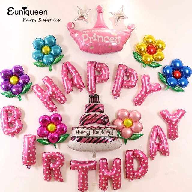 colorful foil balloons pink
