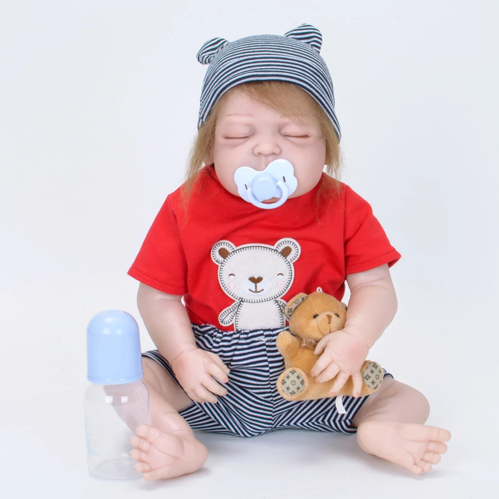 

22 Inch Doll Reborn Babies Doll For Girls 55 CM Realistic Soft silicone Alive Reborn Baby Doll For Kids toy