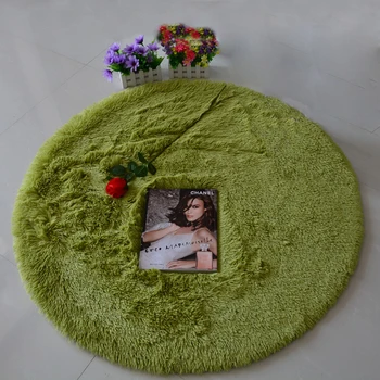 

Multi Size/Color Super Soft Plush Shaggy Round Rug and Carpet Durable Solid Floor Area Rug Washable Non-slip Kid Bedroom Carpet