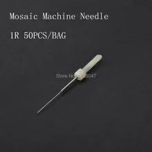50 шт. 1R Перманентный макияж карточные иглы и 50 шт. игольчатые колпачки машинка для татуажа Biotouch Mosaic для постоянного макияжа