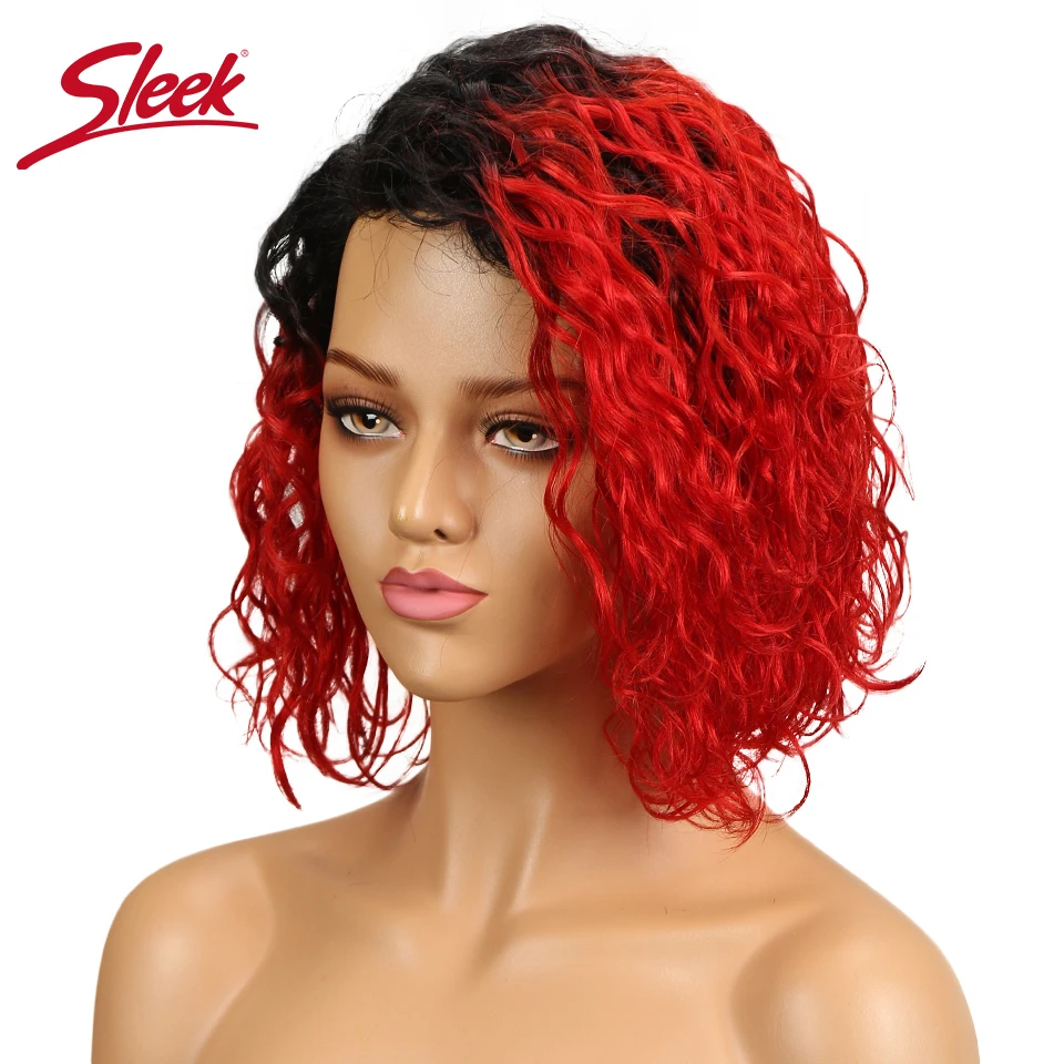 Sleek Curly Human Hair Wigs For Black Women Remy Brazilian u Part Wig
