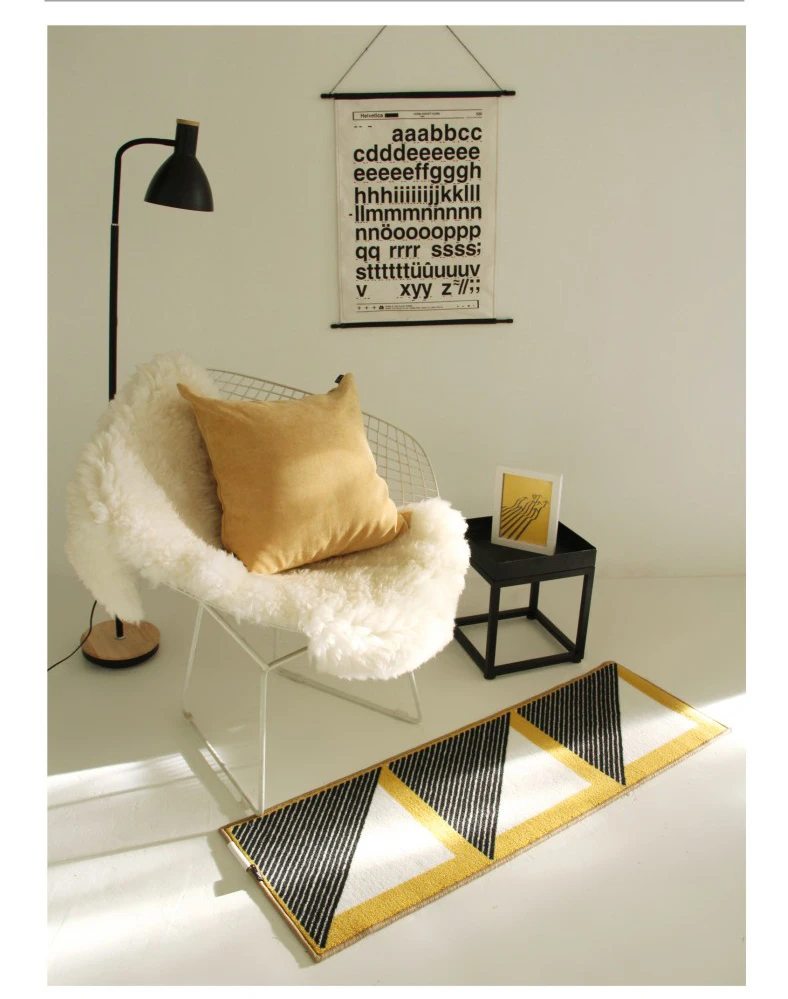 Collalily ковер для гостиной в скандинавском стиле, геометрический индийский ковер в полоску, ковер для кухни, прикроватный коврик, современный желтый