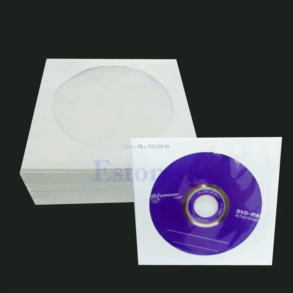 50/100 шт 5 дюймов CD, DVD диски Бумажные Гильзы Хранение конвертов прозрачным окном чехол клапаном
