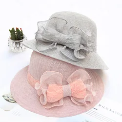 Sunshade Cap Female Summer Fine Butterfly Knot Cotton and Hemp Fisherman's Cap Face Pot Cap Korean Folding Seaside Sun Cap Sunshade Cap Female Summer Fine Butterfly Knot Cotton and Hemp Fisherman's Cap Face Pot Cap Korean Folding Seaside Sun Cap