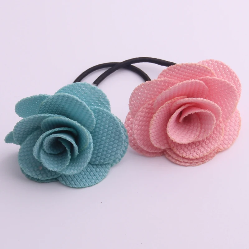 

Fashion Hair Loops For Women Sweet Niblet Fabrics Flower Elastic Hair Bands Multi Color Multilayer Floral Hair Ties For Girls
