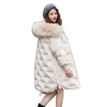 Зимние куртки высокого качества женские 90% белые пуховики на утином пуху пуховики женские пальто с капюшоном длинная теплая Повседневная зимняя верхняя одежда