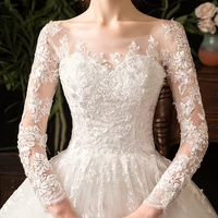 2023 Full Sleeve Lace Wedding Dresses New Luxury Muslim Ball Gown Wedding Dress Custom Made Vestido De Noiva - Image 6