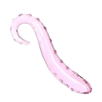 Hippocampus Shape Pink Glass Dildo Penis Cock Anal Plug Adult Sex Toys Female Masturbation Butt Plug 1