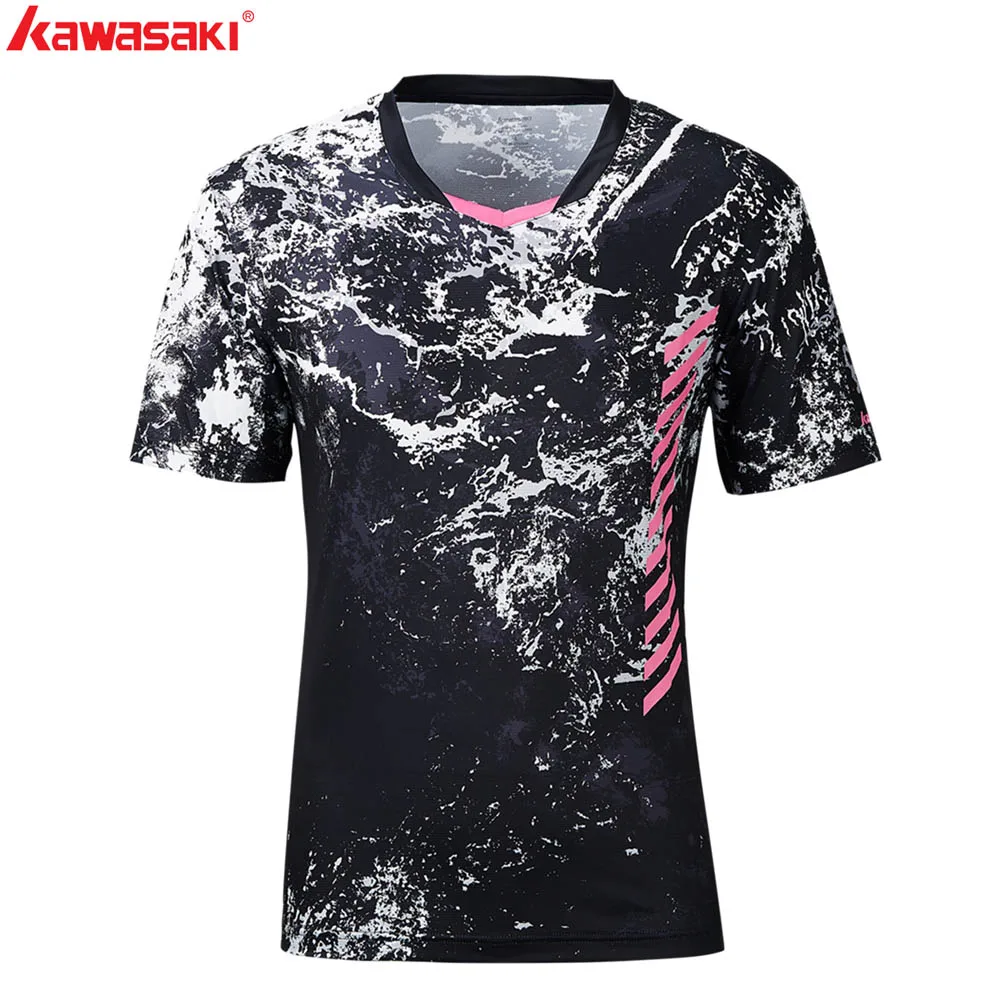 

KAWASAKI Brand Men T-Shirts Short Sleeve Quick Dry 100% Polyester Tennis Shirts Breathable Sports Clothing For Male ST-S1104