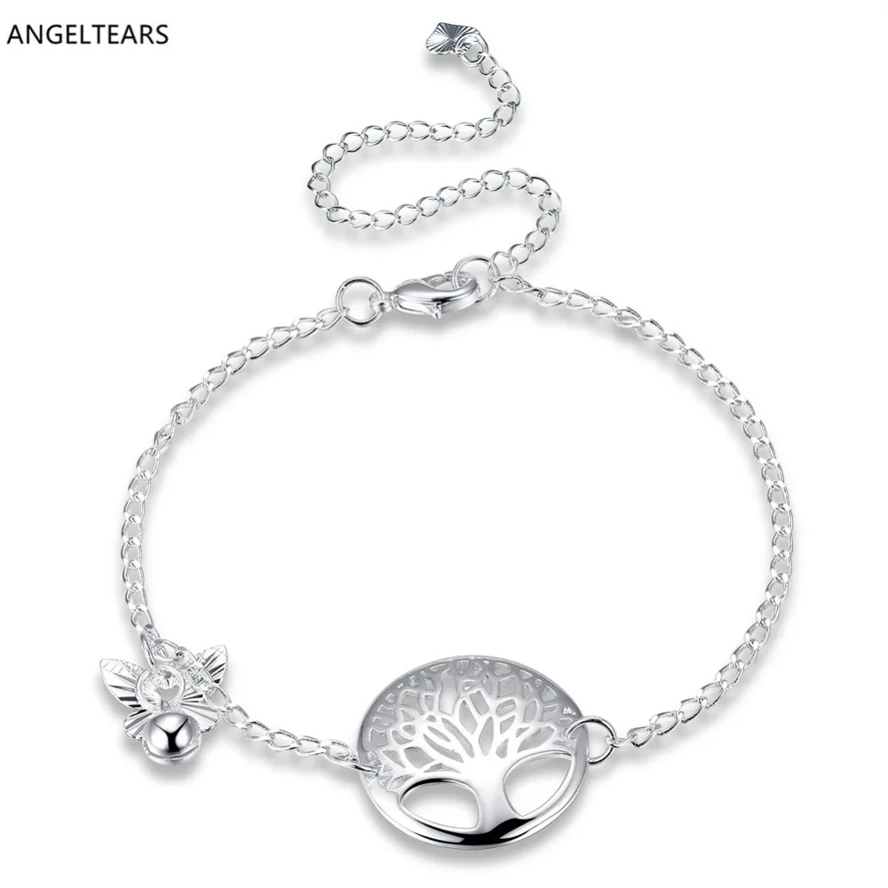 

Hot sale silver color life tree anklet bracelet fashion woman & girl foot jewelry tornozeleira