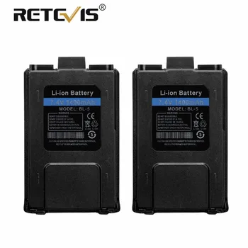 

2pcs New Retevis 7.4V 1400mAh Li-ion Battery BL-5 For Baofeng UV-5R UV 5R UV5R Walkie Talkie Retevis RT-5R RT5R Accumulators
