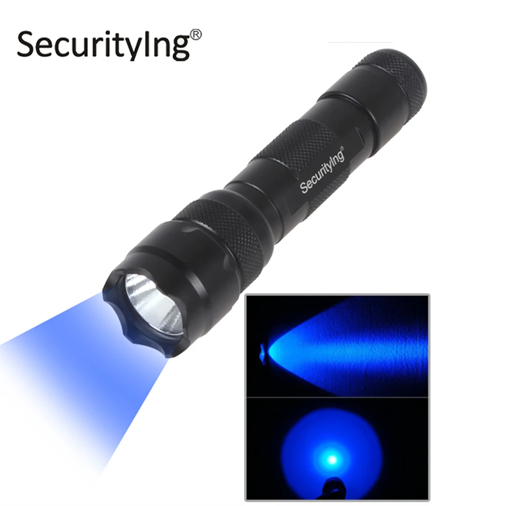 SecurityIng 502B Mini Blue Light LED Flashlight Night Vision Waterproof