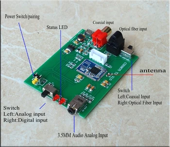 

ATPX HD CSR8675 Wireless Adapter Bluetooth 5.0 Audio Transmitter Digital Optical Toslink SPDIF 3.5mm Analog For TV STB Headset