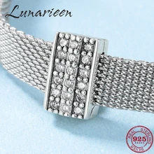 Горячая Распродажа 925 пробы серебряные сверкающие прозрачные CZ шармы-клипсы Бусины Подходят оригинальному отражению браслет для изготовления ювелирных изделий