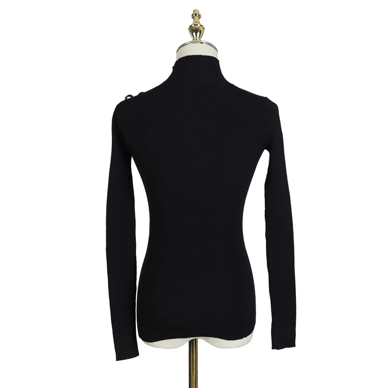 OXANT женский свитер Нижняя куртка наклонное плечо шеи утечка плеча Сексуальная Открытая плечевая блузка утечка ключицы