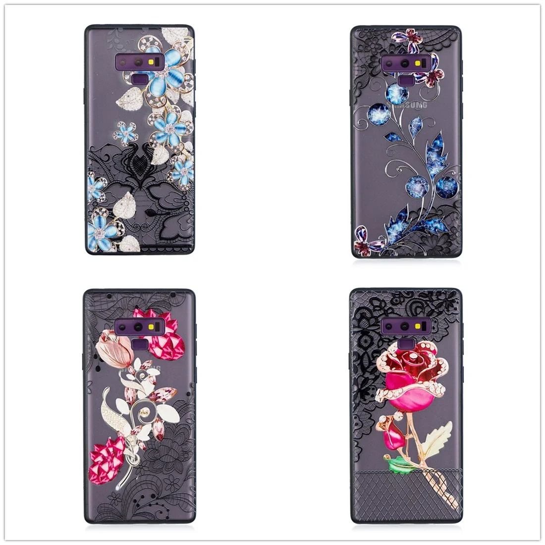 

Phone Case for Samsung Note 9 A7 A8 2018 Flower Hard PC Fundas for Samsung Galaxy S9 S8 Plus S7 Edge Thin Plastic Back Cover Cas