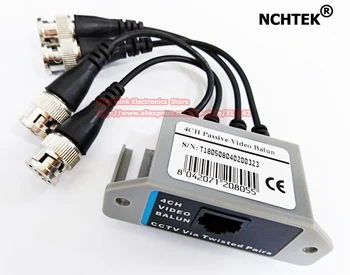 

NCHTEK 4Channel BNC Balun Connector,4CH Passive Twisted-Pair Video Balun for Surveillance DVR Camera System/Free shipping/5PAIRS