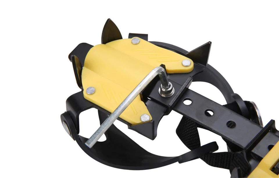 Pinça de Gelo Antiderrapantes de Alta Ajustável para Caminhadas Escalada ao ar Livre do Esqui Neve do Gelo 10 Dentes Garras Crampons Sapatos Qualidade da 4 High Quality Esporte e Lazer