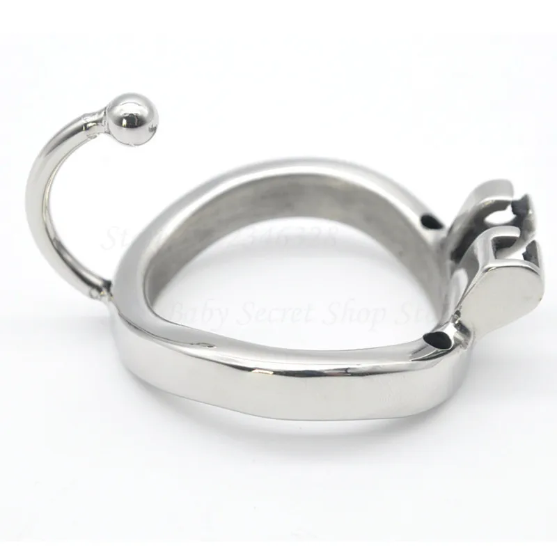 304 Stainless Steel Stealth Lock Male Chastity Device Cock Cage with Base Arc Ring,BDSM Cock Ring Penis Lock Sex Toy For Men