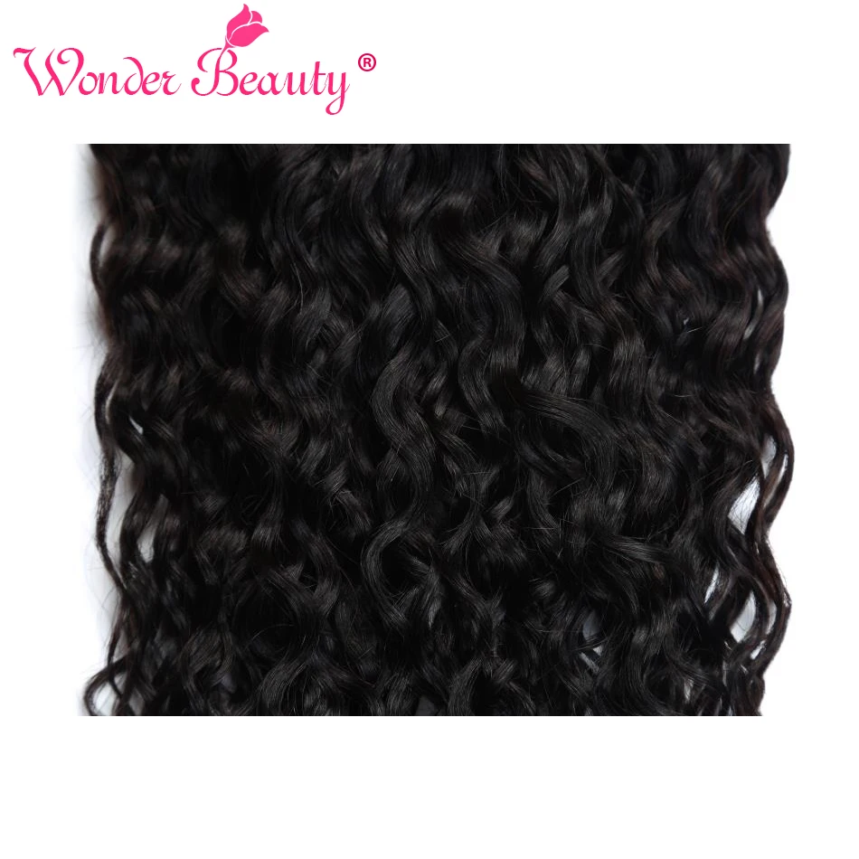 Чудо-красота бразильских волос волна воды 4 пучка с закрытием средний/свободный/три части 5 пучков дело не Реми волосы 8-30 дюймов