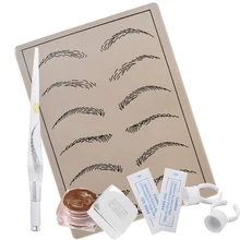 Чернила для микроблейдинга бровей Набор микроблейдинг тату пигмент набор Перманентный макияж бровей вышивка губ иглы практика кожи чернил чашки