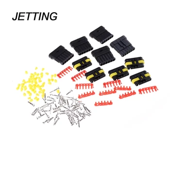 

New 5 sets Kit 1-6Pin Way AMP Super seal Waterproof Electrical Wire Connector Plug