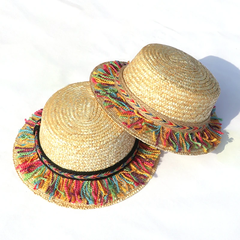 Летняя шляпа от солнца для родителей и детей, женская шляпа от солнца, соломенная шляпа от солнца с бантом для девочек, простая повседневная Кепка для отдыха на пляже