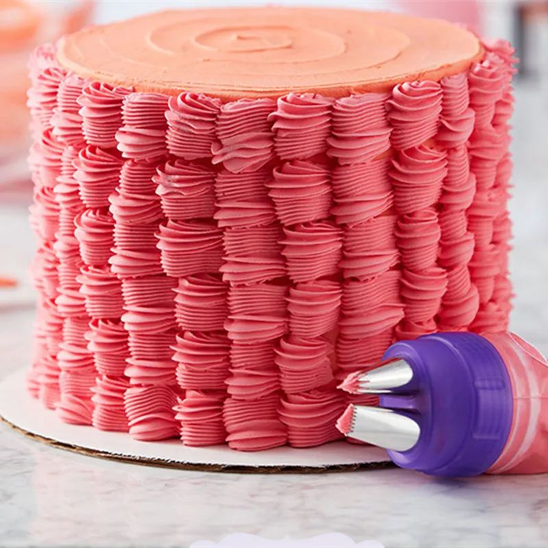

SHENHONG Double Tips Coupler Pastry Bag and Icing Piping Nozzle Set For Cakes Baked Cookies Baking Tools
