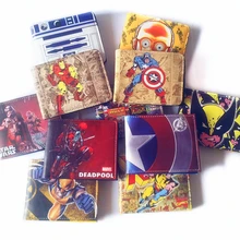 Бумажник с изображением персонажей из мультфильма Marvel, Бэтмен против Супермена, наизнанку, Aegis Board, Сумка с Мстителями, кредитные мужские кошельки