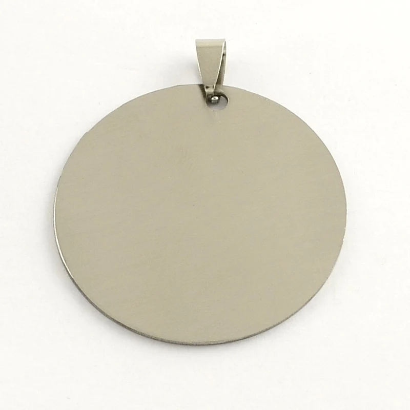 

50pcs 201 Stainless Steel Flat Round Oval Blank Stamping Tag Pendants for necklace jewelry making DIY , with Snap on Bails F80