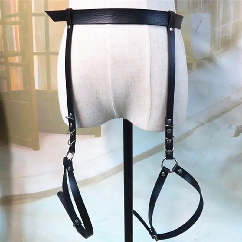 Сексуальный женский мужской кожаный пояс с подвязками для чулок, костюм в стиле панк с О-образным вырезом вокруг талии, ремни ручной работы, костюм в стиле панк
