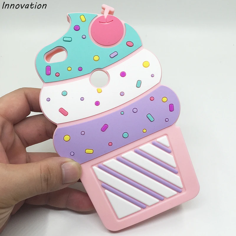 

Innovation 3D Cute Sweet Ice Cream Shaped Soft Silicon Rubber Back Cover Phone Case For Huawei P8 Lite 2017 Capa P9 Lite 2017