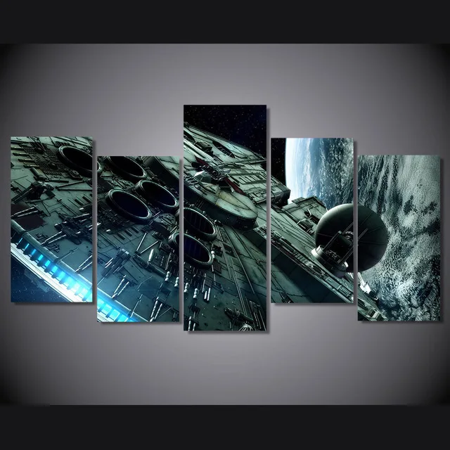 5-Piece-Printed-Millennium-Falcon-Star-Wars-Painting-Canvas-Print-Room-Decorative-Picture-Print-Poster-Canvas.jpg_640x640