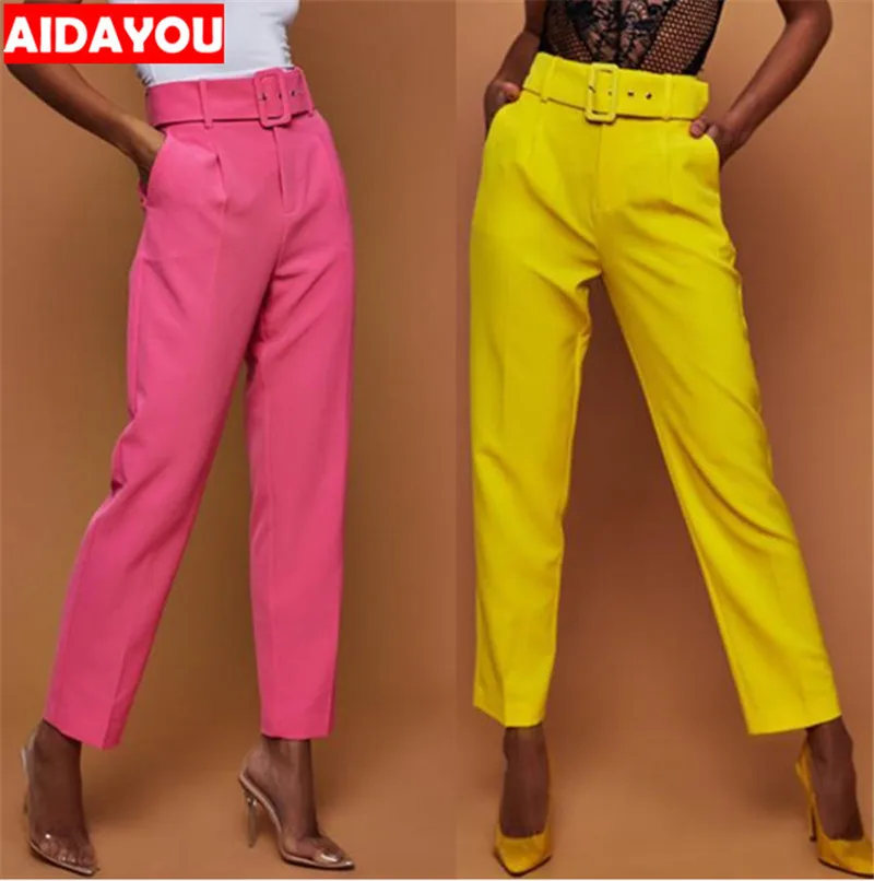 

Womens Casual Pants Fashion Trousers 2019 Summer | Elegent Pant with Belt High Waist | Street Cargo joggers ouc380