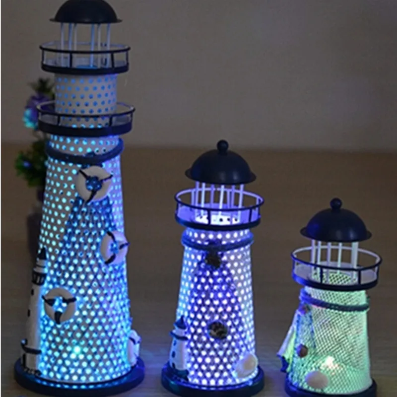 New Arrival,mediterraneanstyle Lighthouse Wrought Iron Candlestick