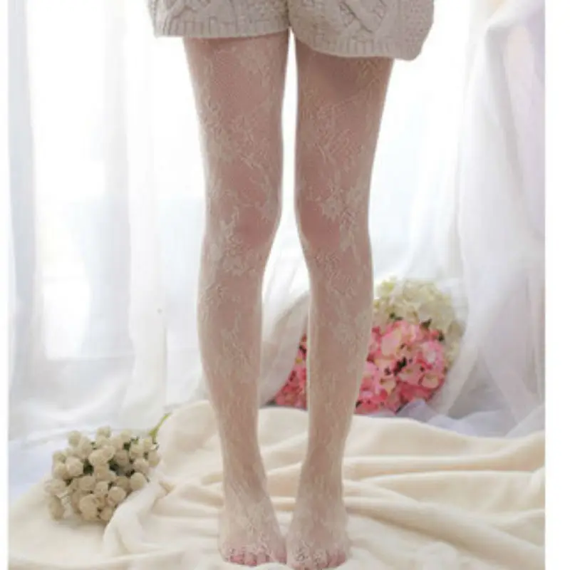 Японские кружевные чулки, Чулки в готическом стиле Лолиты, чулки, колготки, темные колготки Mori Girl, колготки для всего тела, женские длинные носки
