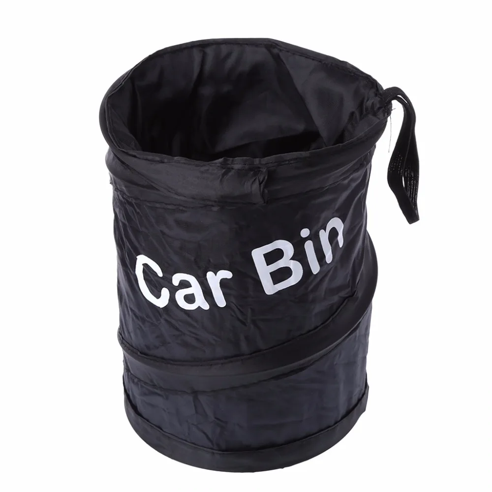 1Pc Universal Car Trash Can Bin Fold Leakproof Travel Pop up Spring