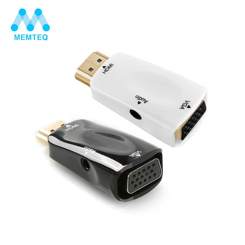 MEMTEQ 1080p HDMI папа к VGA Женский конвертер адаптер с аудио кабелем для ноутбука HDTV PC