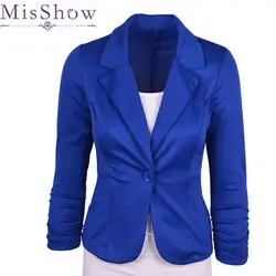 MisShow женские куртки офисный жакет и пиджак с одной пговицой 2017 новая мода короткие костюмы для женщин женские деловые офисные одежды с
