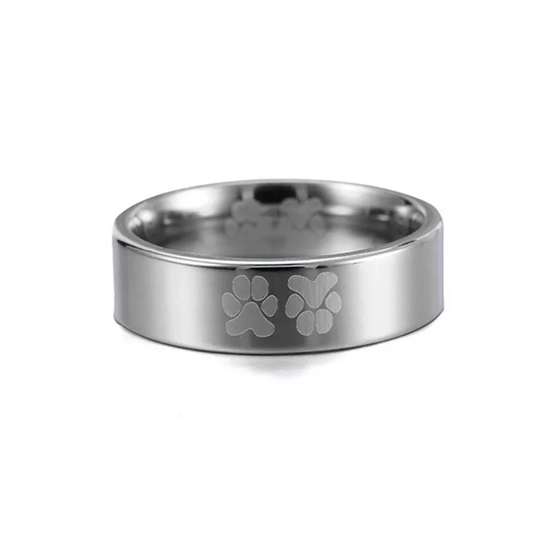 

New Model Rainbow Stainless Steel Ring For Women Men Animal Bear Paw Dog Footprint Hot Sale Engagement Wedding Ring Dropshipping
