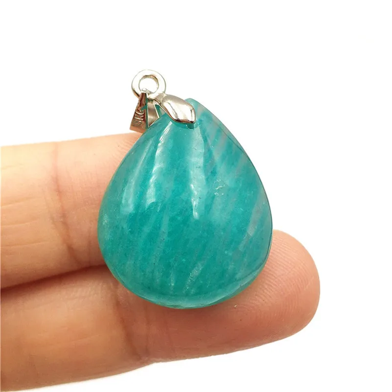 

Natural Amazonite Pendant 23x20x8mm Water Drop Gemstone For Party Anniversary Gift Crystal Healing Stone Women Men Pendant AAAAA