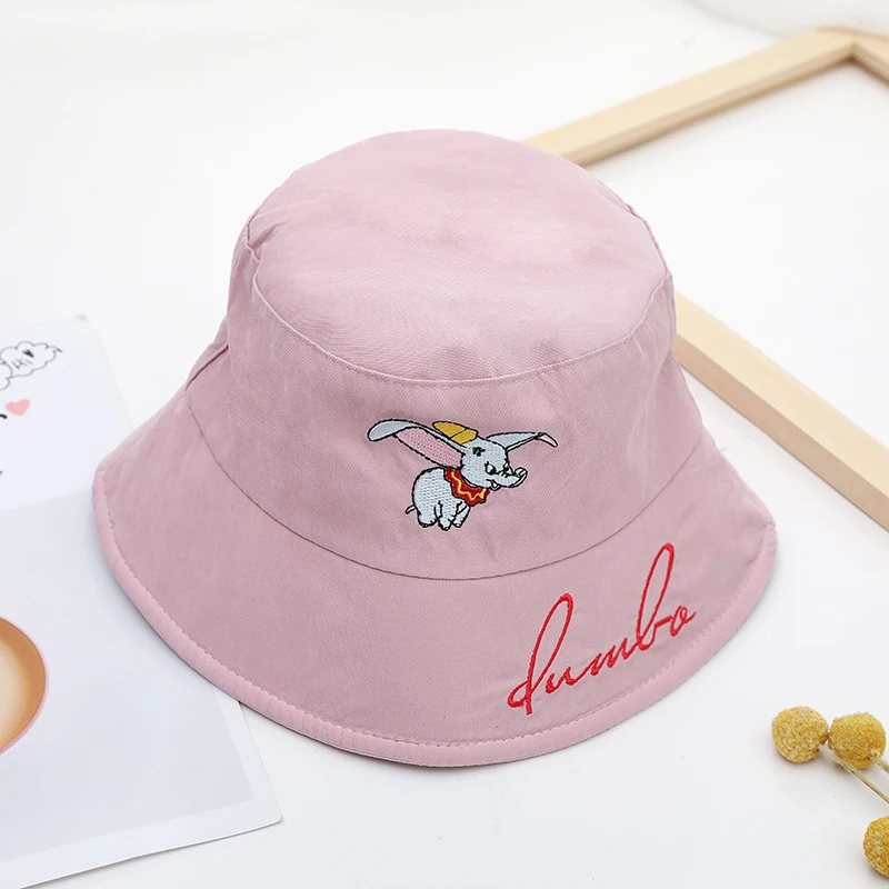 

New Panama Cute Dumbo Embroidered Fisherman's Hat Travel Hiking Fishing Outdoor Caps Sun Hats Hip-Hop Caps for Men and Women