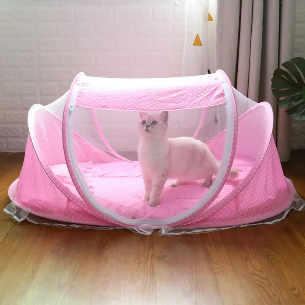 Летняя палатка для кошек, домашняя маленькая собачья Конура, охлаждающий коврик для разведения дома, для домашних животных, летняя спальная кровать, синий, розовый, новинка