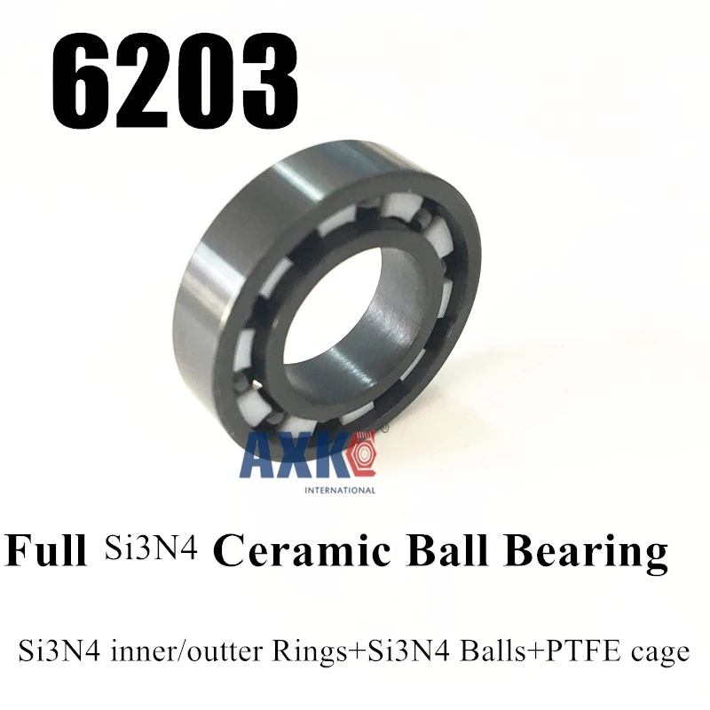

Free shipping 6203 full SI3N4 ceramic deep groove ball bearing 17x40x12mm