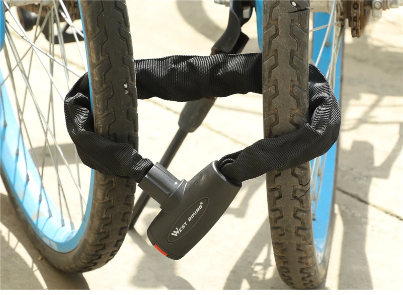 WEST BIKING Bicycle Lock Steel Anti-theft 0.6M / 0.9M / 1.2M Bike Lock With 2 Keys Security Reinforced Bike Bicycle Chain Lock