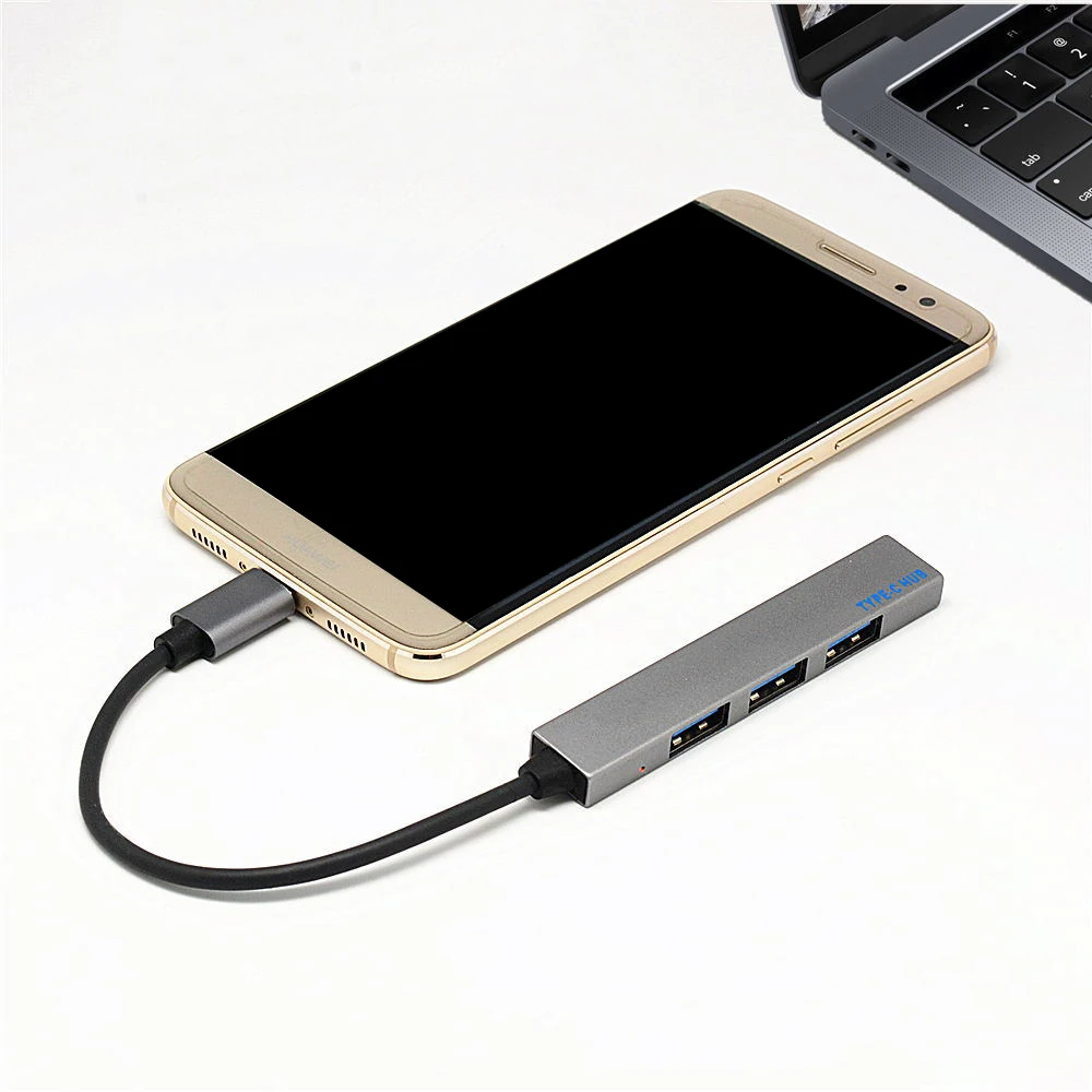 USB3.1 Тип-C Lightning to USB 4-Порты и разъёмы концентратор адаптер Мощность QC зарядки сплиттер кабеля для мобильного телефона Мышь Клавиатура ноутбука