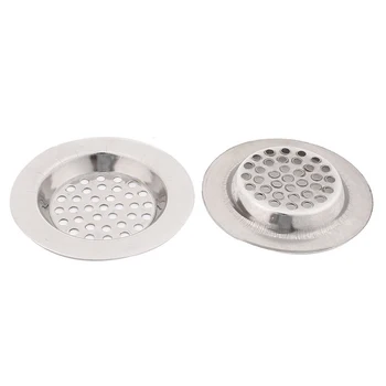 

Bathroom Kitchen Stainless Steel Basin Sink Drain Strainer 2pcs
