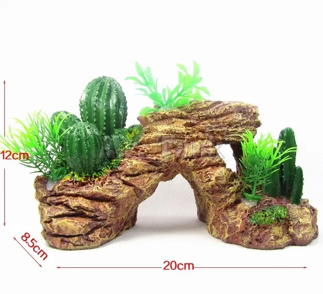 Mr Tank Artificial Cactus Cave Bridge Plants Turtoises Climbing