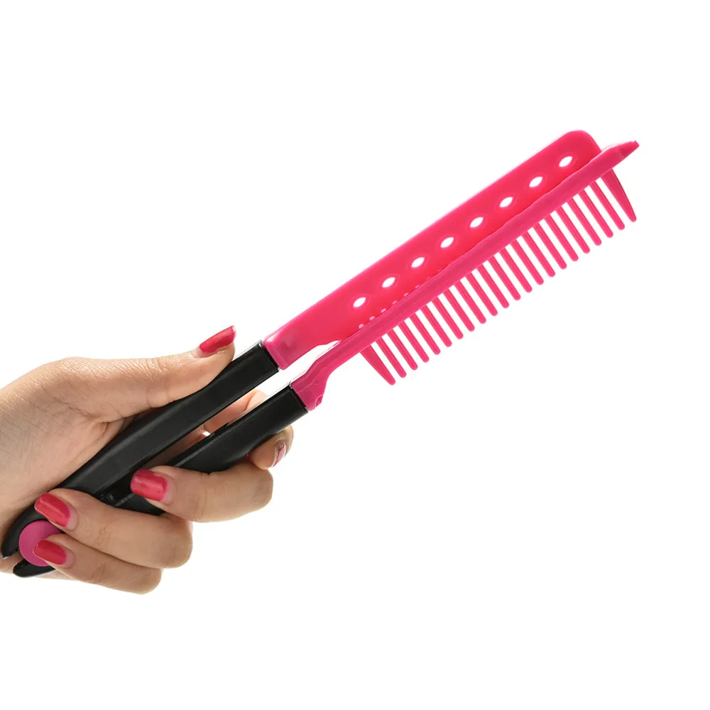 Горячая салон Профессиональный складной выпрямитель для волос Расческа DIY парикмахерские инструменты