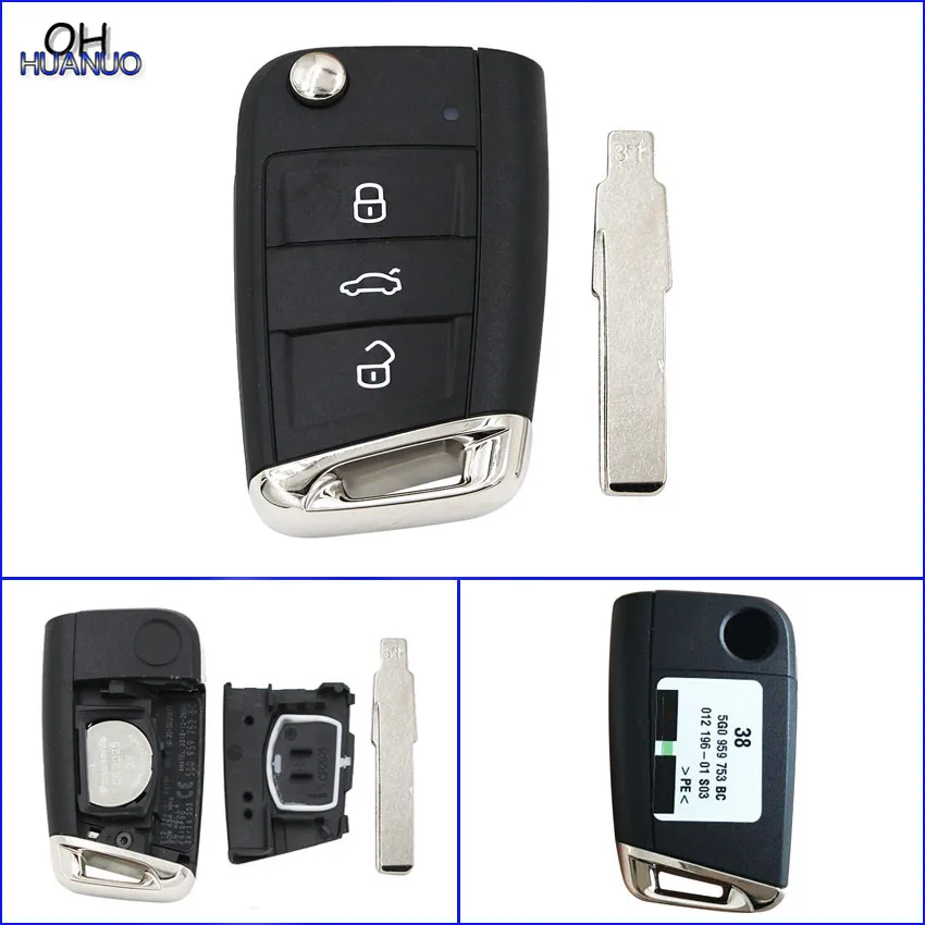 OEM Smart Remote Key Fob 3 Button For VW Tiguan L 434MHZ ID48 Chip 5G0